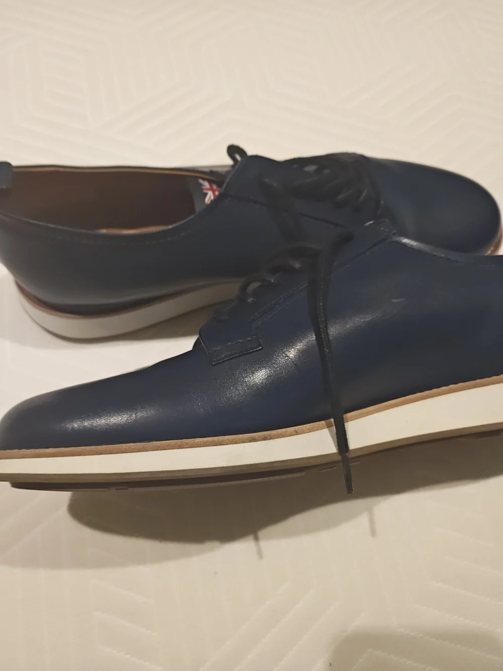 Church's Navy Leather Derby Shoes Size 10.5